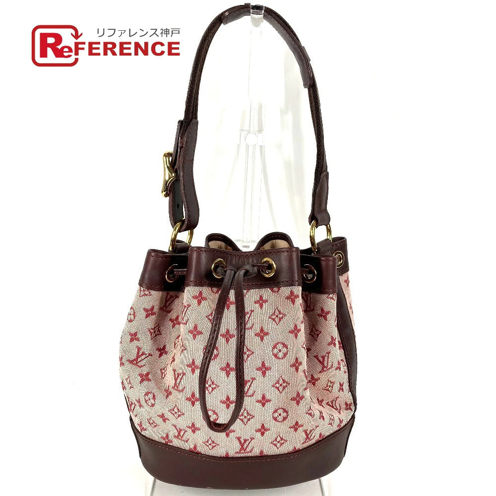 Louis Vuitton Monogram Noelie Bag Handbag Drawstring Shoulder Canvas Cerise Red
